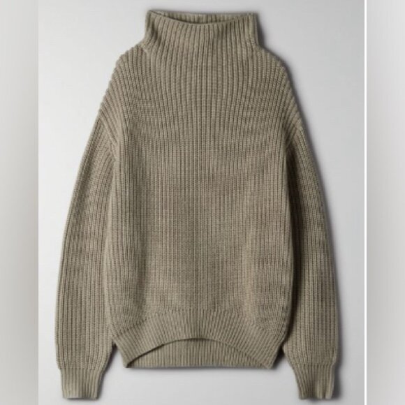 Aritzia Sweaters - Aritzia Wilfred Dry Basil (Gray Green) Montpellier Sweater - M, 100% merino wool